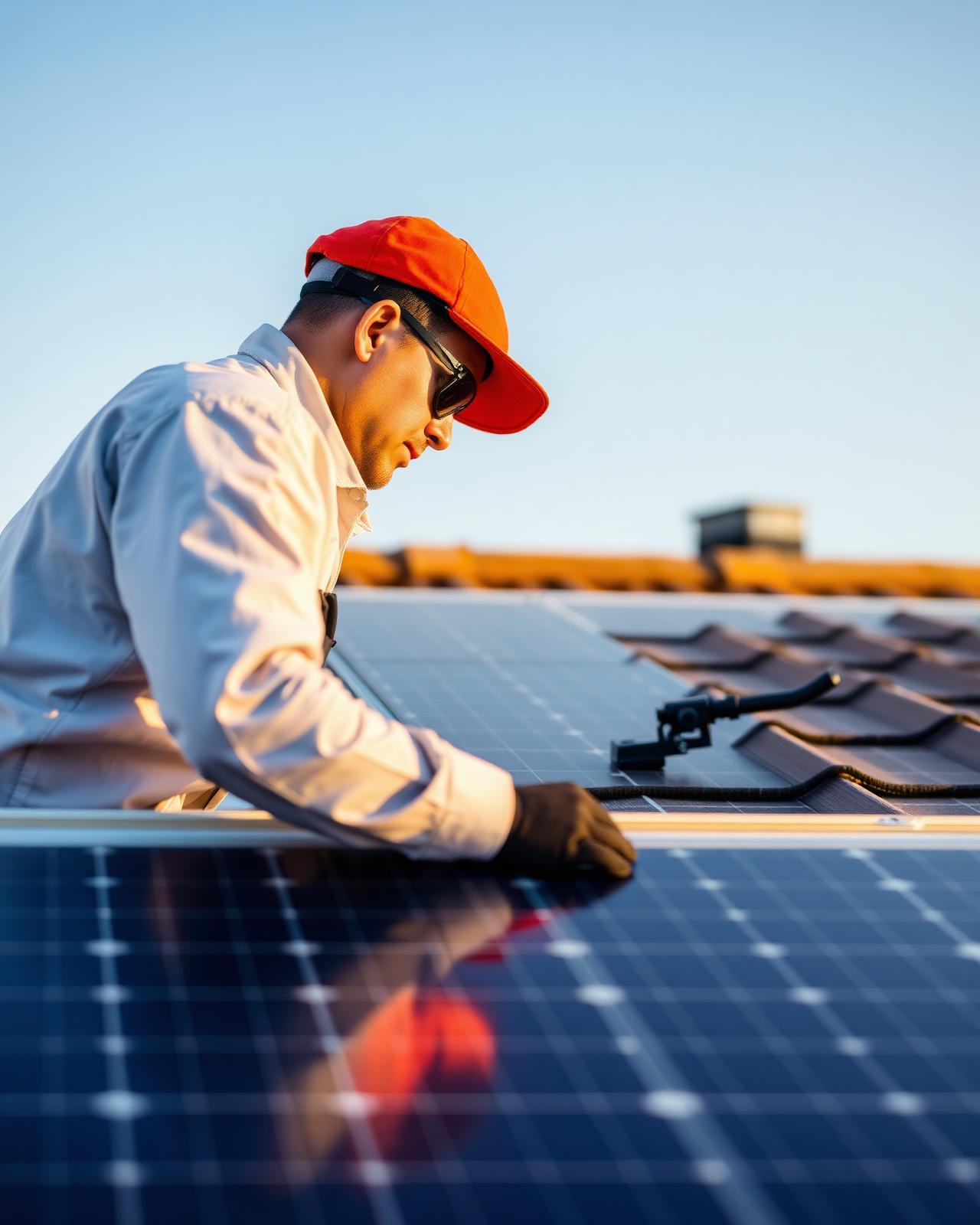 Zenvolt technician installing solar panels