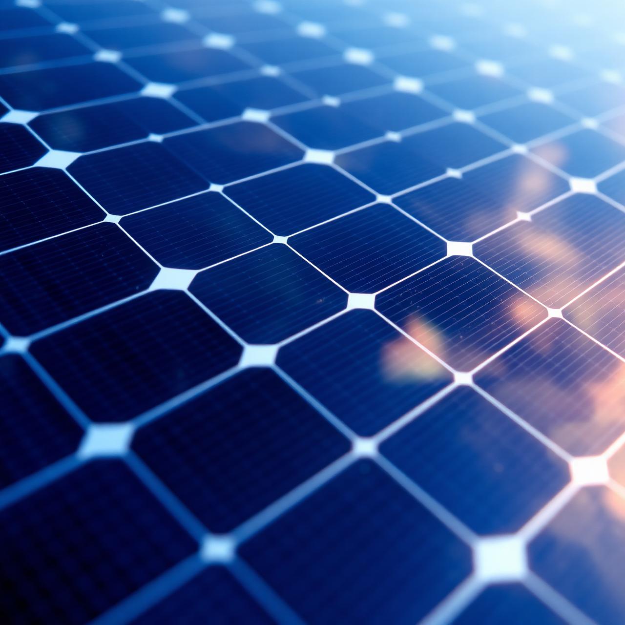 Close-up of solar photovoltaic cells